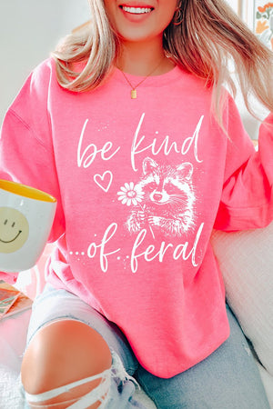 Be Kind Of Feral Raccoon Heavy Blend Crew Sweatshirt - Wholesale Accessory Market