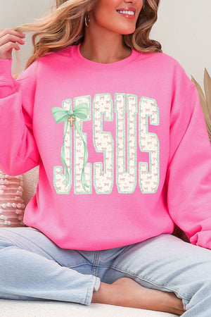 Coquette Cross Jesus Heavy Blend Crew Sweatshirt - Wholesale Accessory Market