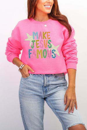 Make Jesus Famous Heavy Blend Crew Sweatshirt - Wholesale Accessory Market