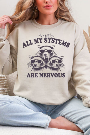 All My Systems Are Nervous Heavy Blend Crew Sweatshirt - Wholesale Accessory Market