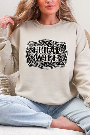 Belt Buckle Feral Wife Heavy Blend Crew Sweatshirt - Wholesale Accessory Market