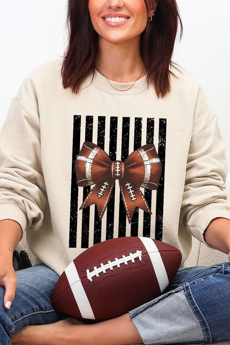 Black Varsity Bow Heavy Blend Crew Sweatshirt - Wholesale Accessory Market