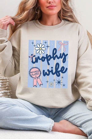 Blue Striped Trophy Wife Heavy Blend Crew Sweatshirt - Wholesale Accessory Market