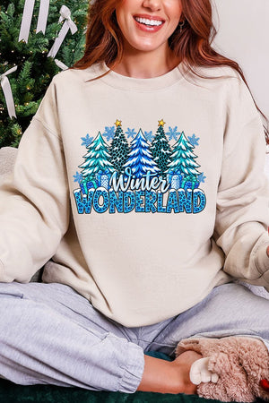 Blue Winter Wonderland Heavy Blend Crew Sweatshirt - Wholesale Accessory Market