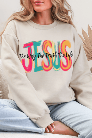 Brushstroke Jesus Heavy Blend Crew Sweatshirt - Wholesale Accessory Market
