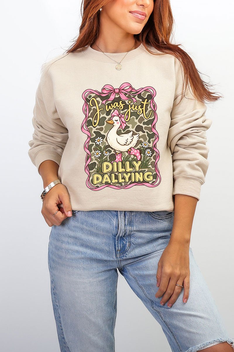 Dilly Dallying Camo Goose Heavy Blend Crew Sweatshirt - Wholesale Accessory Market