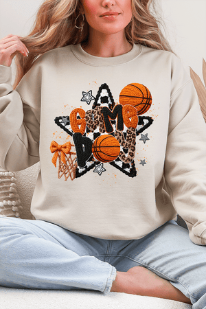 Faux Yarn Basketball Game Day Heavy Blend Crew Sweatshirt - Wholesale Accessory Market