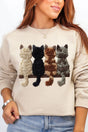 Faux Yarn Cats On The Shelf Heavy Blend Crew Sweatshirt - Wholesale Accessory Market