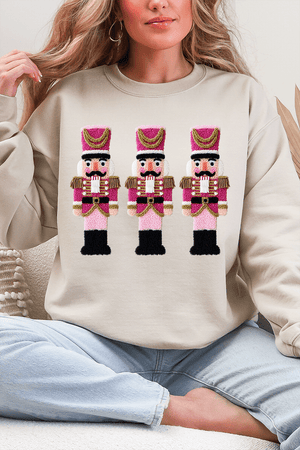 Faux Yarn Holiday Guard Nutcracker Heavy Blend Crew Sweatshirt - Wholesale Accessory Market
