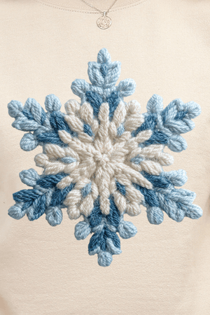Faux Yarn Snow Day Snowflake Heavy Blend Crew Sweatshirt - Wholesale Accessory Market