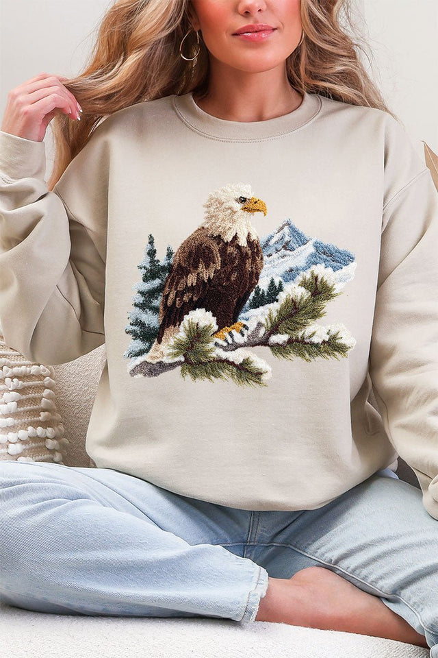 Faux Yarn Winter Eagle Heavy Blend Crew Sweatshirt - Wholesale Accessory Market