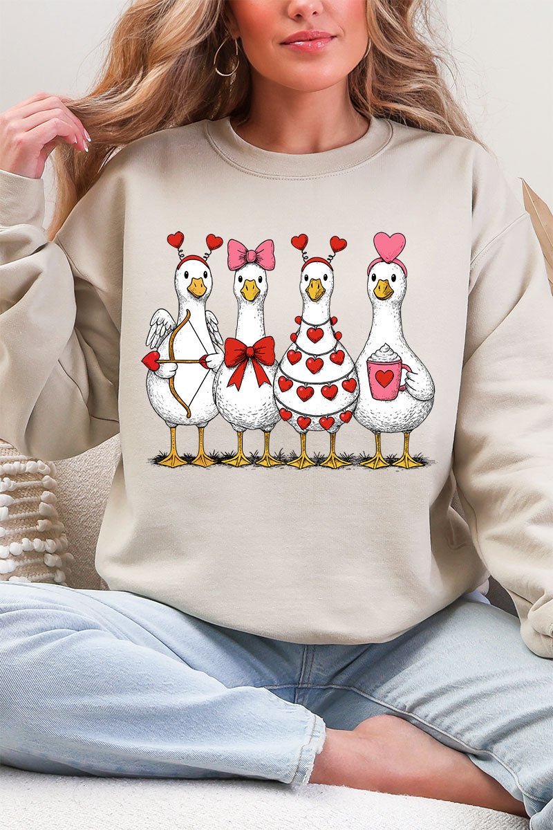 Geese In Love Formation Heavy Blend Crew Sweatshirt - Wholesale Accessory Market