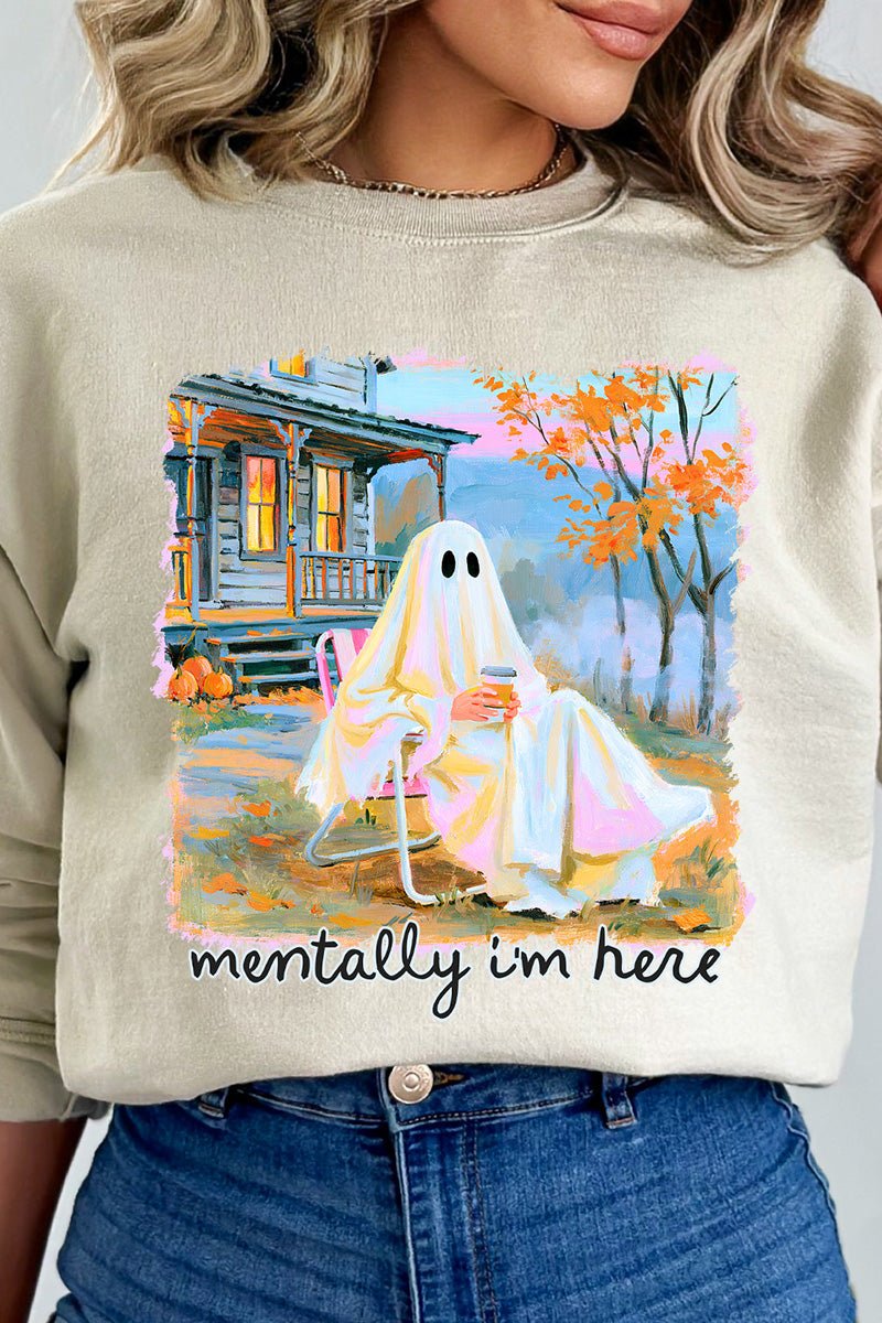 Ghost Mentally I'm Here Heavy Blend Crew Sweatshirt - Wholesale Accessory Market