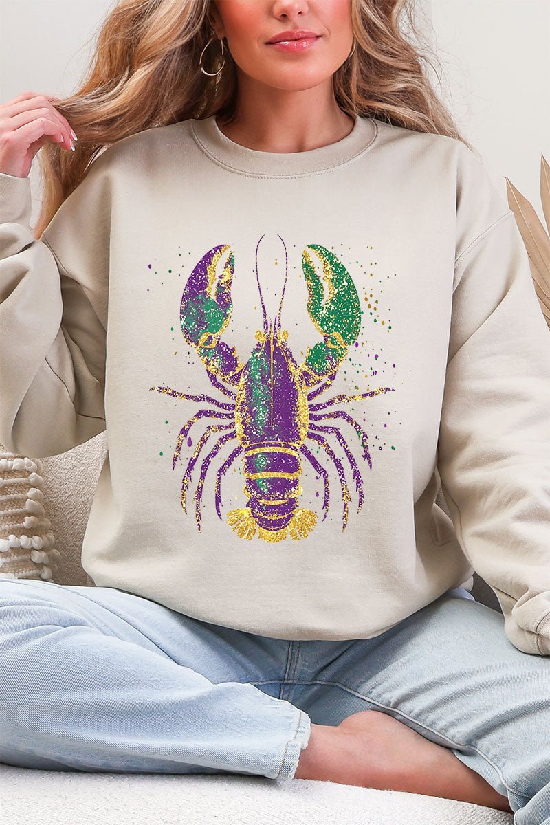 Glitzy Gras Crawfish Heavy Blend Crew Sweatshirt - Wholesale Accessory Market