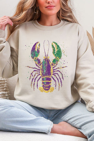 Glitzy Gras Crawfish Heavy Blend Crew Sweatshirt - Wholesale Accessory Market