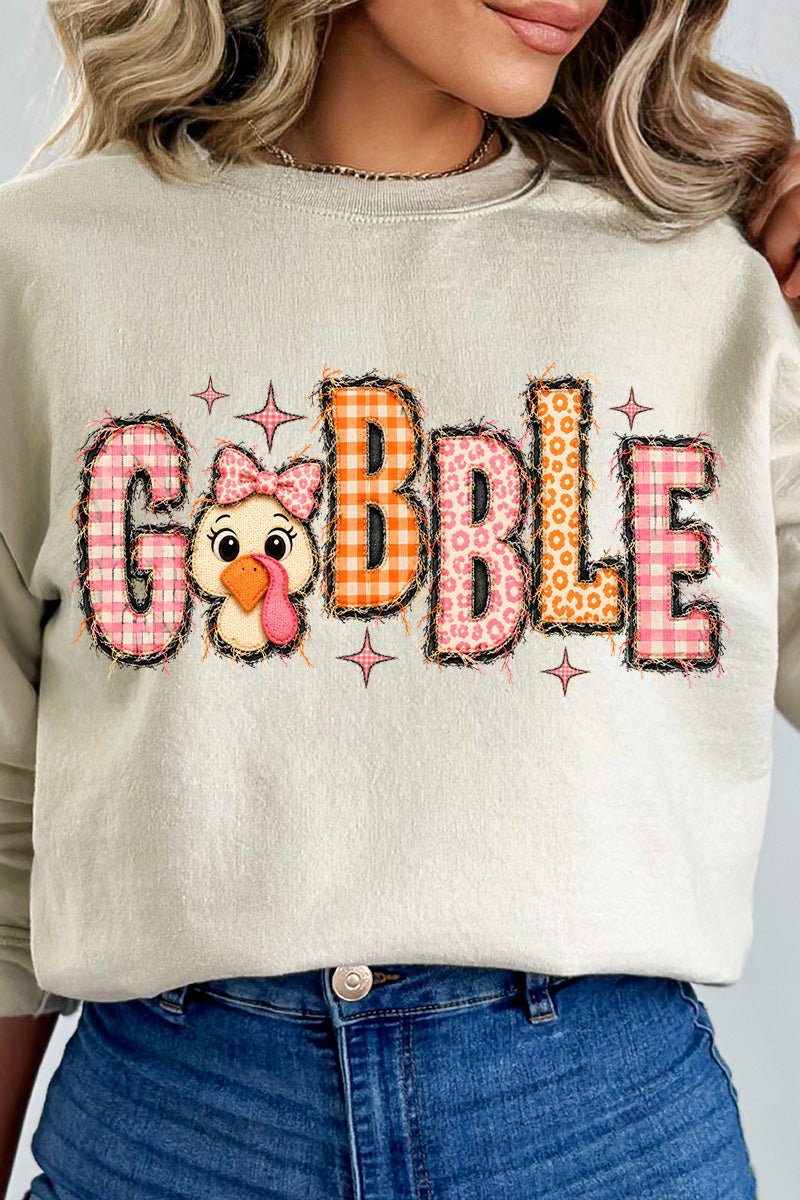 Gobble In Gingham Heavy Blend Crew Sweatshirt - Wholesale Accessory Market