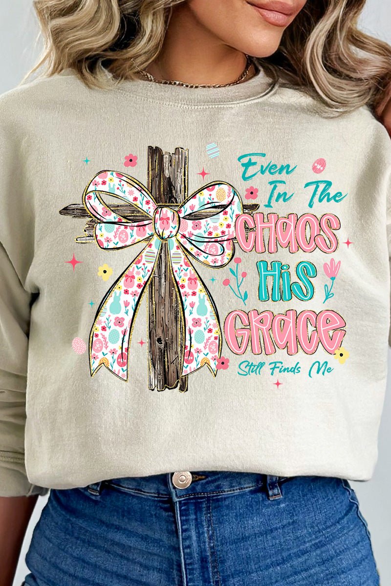 In The Chaos Coquette Cross Heavy Blend Crew Sweatshirt - Wholesale Accessory Market