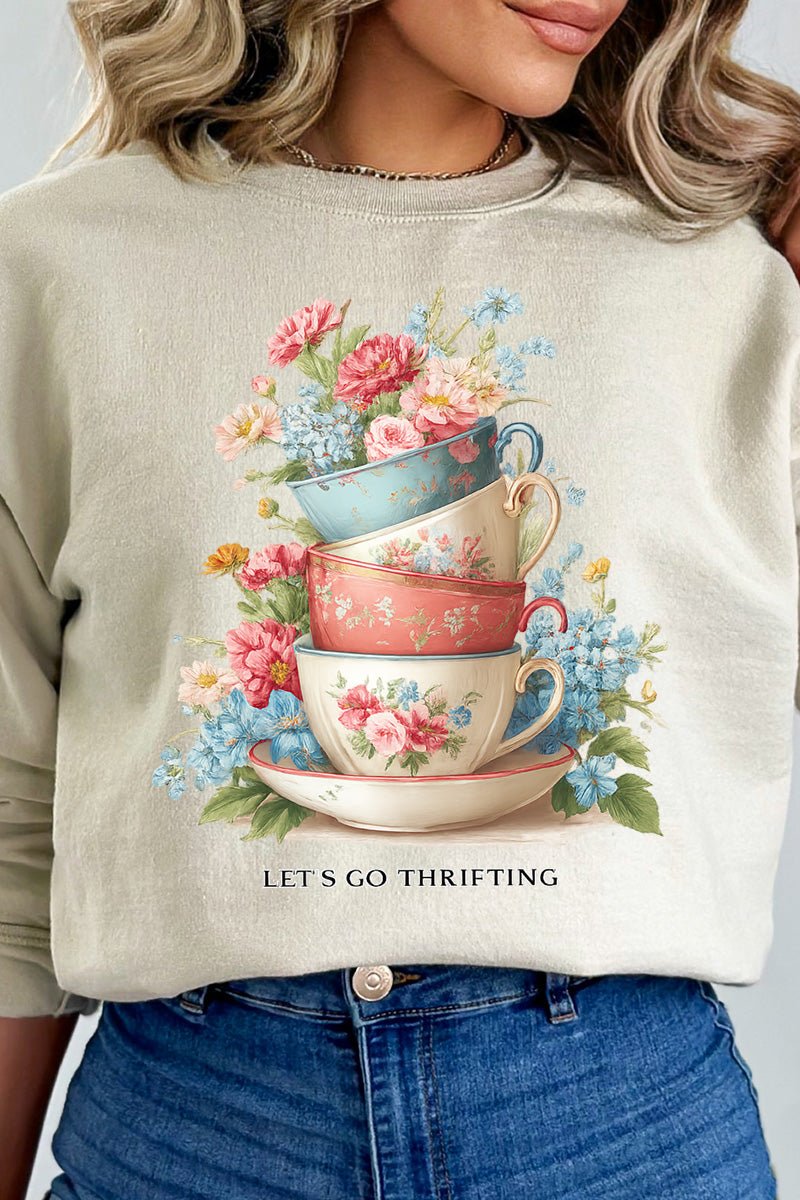 Let's Go Thrifting Heavy Blend Crew Sweatshirt - Wholesale Accessory Market