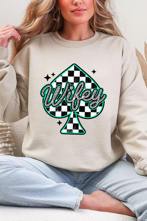 Lucky Spade Wifey Heavy Blend Crew Sweatshirt - Wholesale Accessory Market