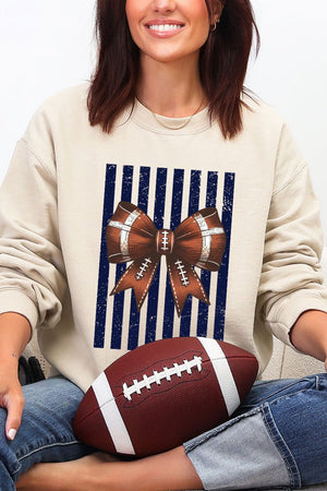 Navy Varsity Bow Heavy Blend Crew Sweatshirt - Wholesale Accessory Market
