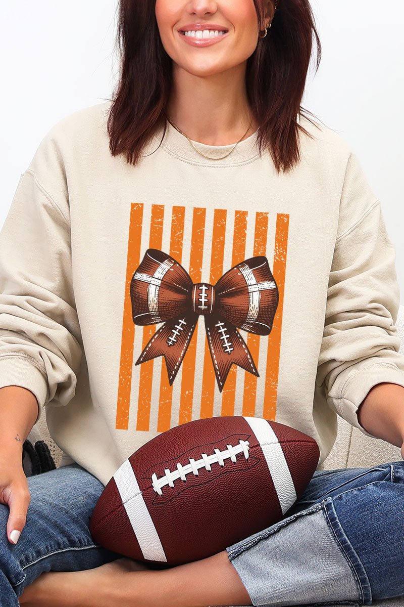 Orange Varsity Bow Heavy Blend Crew Sweatshirt - Wholesale Accessory Market