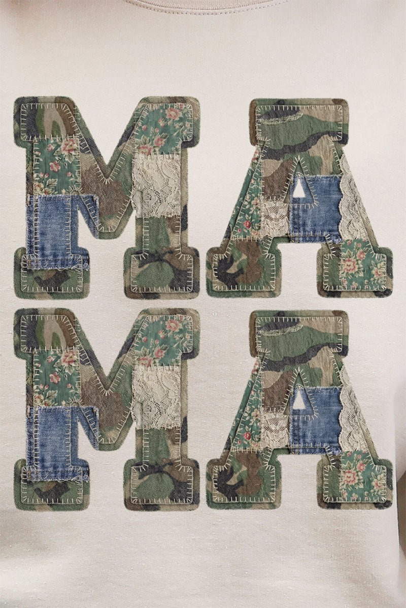 Patchwork Camo Mama Heavy Blend Crew Sweatshirt - Wholesale Accessory Market