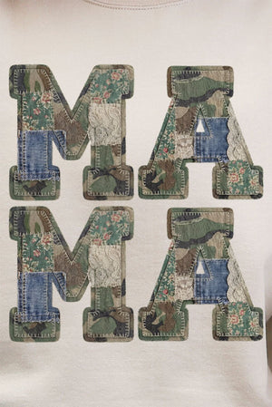 Patchwork Camo Mama Heavy Blend Crew Sweatshirt - Wholesale Accessory Market