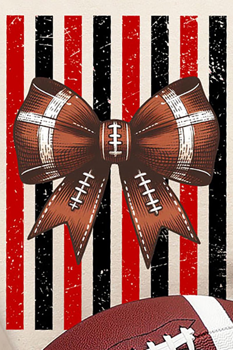 Red & Black Varsity Bow Heavy Blend Crew Sweatshirt - Wholesale Accessory Market