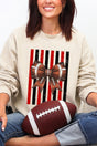 Red & Black Varsity Bow Heavy Blend Crew Sweatshirt - Wholesale Accessory Market