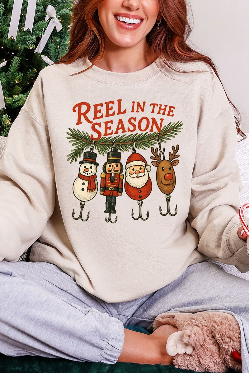 Reel In The Season Heavy Blend Crew Sweatshirt - Wholesale Accessory Market