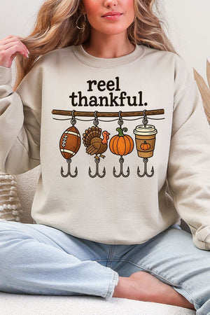 Reel Thankful Heavy Blend Crew Sweatshirt - Wholesale Accessory Market