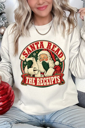Santa Read The Receipts Heavy Blend Crew Sweatshirt - Wholesale Accessory Market