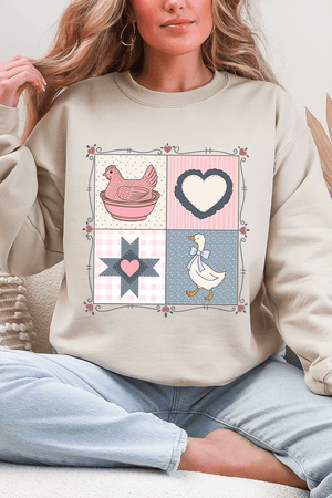 Side Bows Heartfelt Goose Heavy - weight Crew Sweatshirt - Wholesale Accessory Market