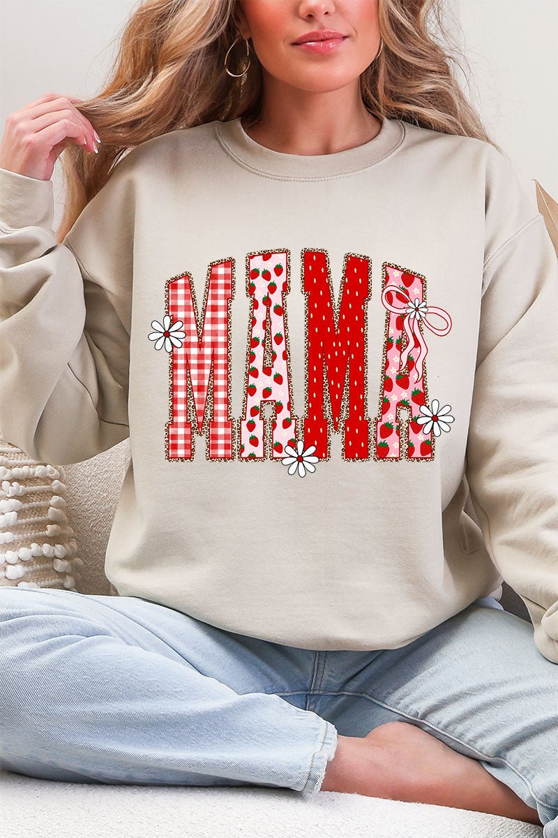 Strawberry Gingham Mama Heavy Blend Crew Sweatshirt - Wholesale Accessory Market