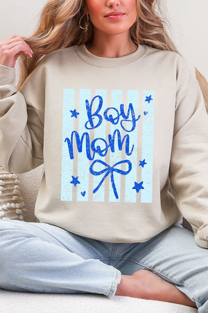 Striped Stars Boy Mom Heavy Blend Crew Sweatshirt - Wholesale Accessory Market