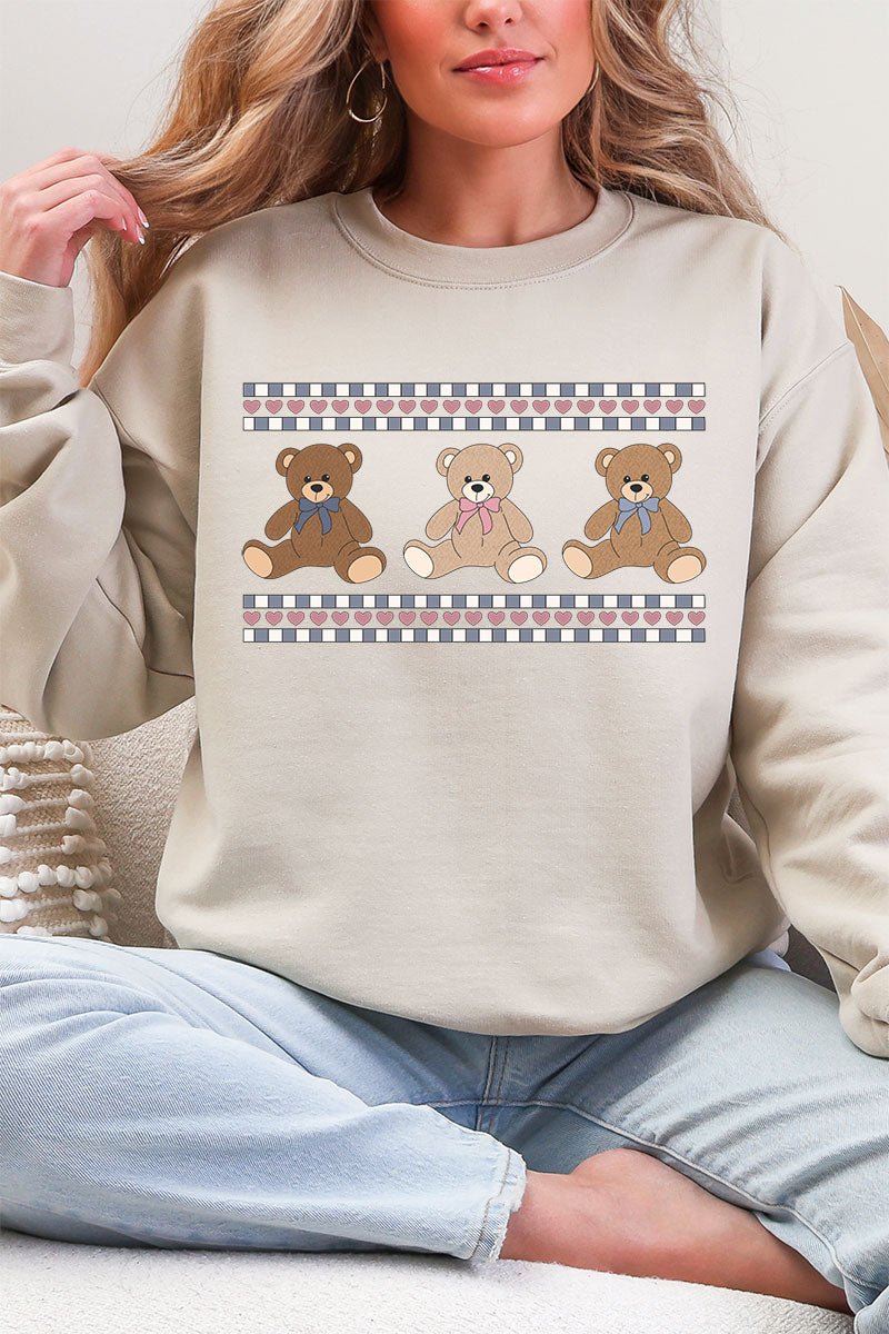 Tiny Teddy Trio Heavy - weight Crew Sweatshirt - Wholesale Accessory Market