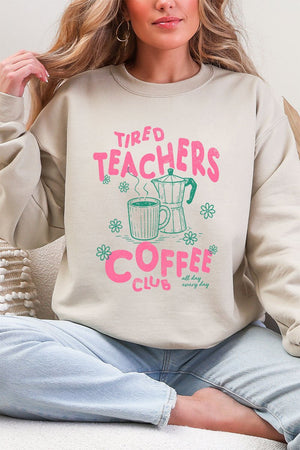 Tired Teachers Coffee Club Heavy Blend Crew Sweatshirt - Wholesale Accessory Market