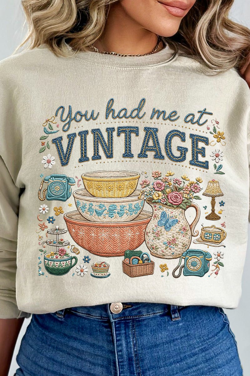 Vintage Threaded Treasures Heavy Blend Crew Sweatshirt - Wholesale Accessory Market