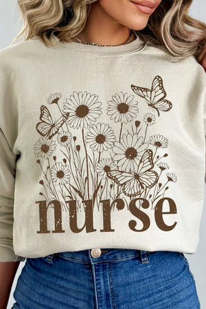 Wildflower Nurse Heavy Blend Crew Sweatshirt - Wholesale Accessory Market