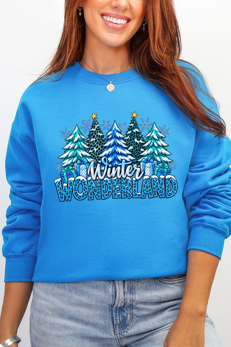 Blue Winter Wonderland Heavy Blend Crew Sweatshirt - Wholesale Accessory Market