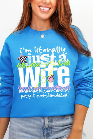 Literally Just A Wife Heavy Blend Crew Sweatshirt - Wholesale Accessory Market