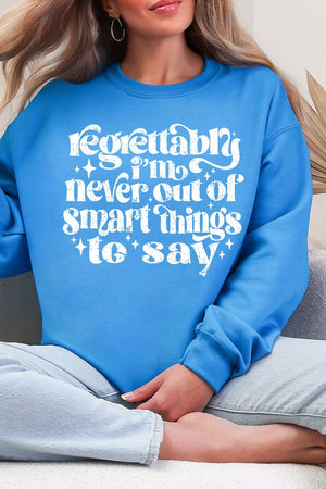 Never Out Of Smart Things Heavy Blend Crew Sweatshirt - Wholesale Accessory Market