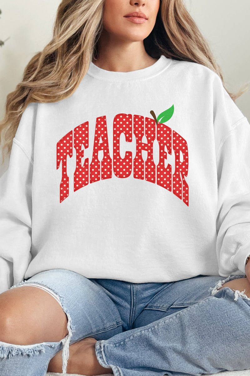 Apple Dot Teacher Heavy Blend Crew Sweatshirt - Wholesale Accessory Market