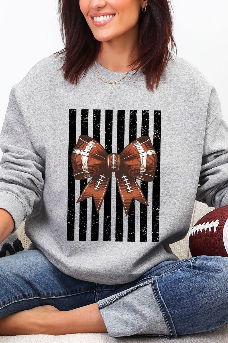 Black Varsity Bow Heavy Blend Crew Sweatshirt - Wholesale Accessory Market