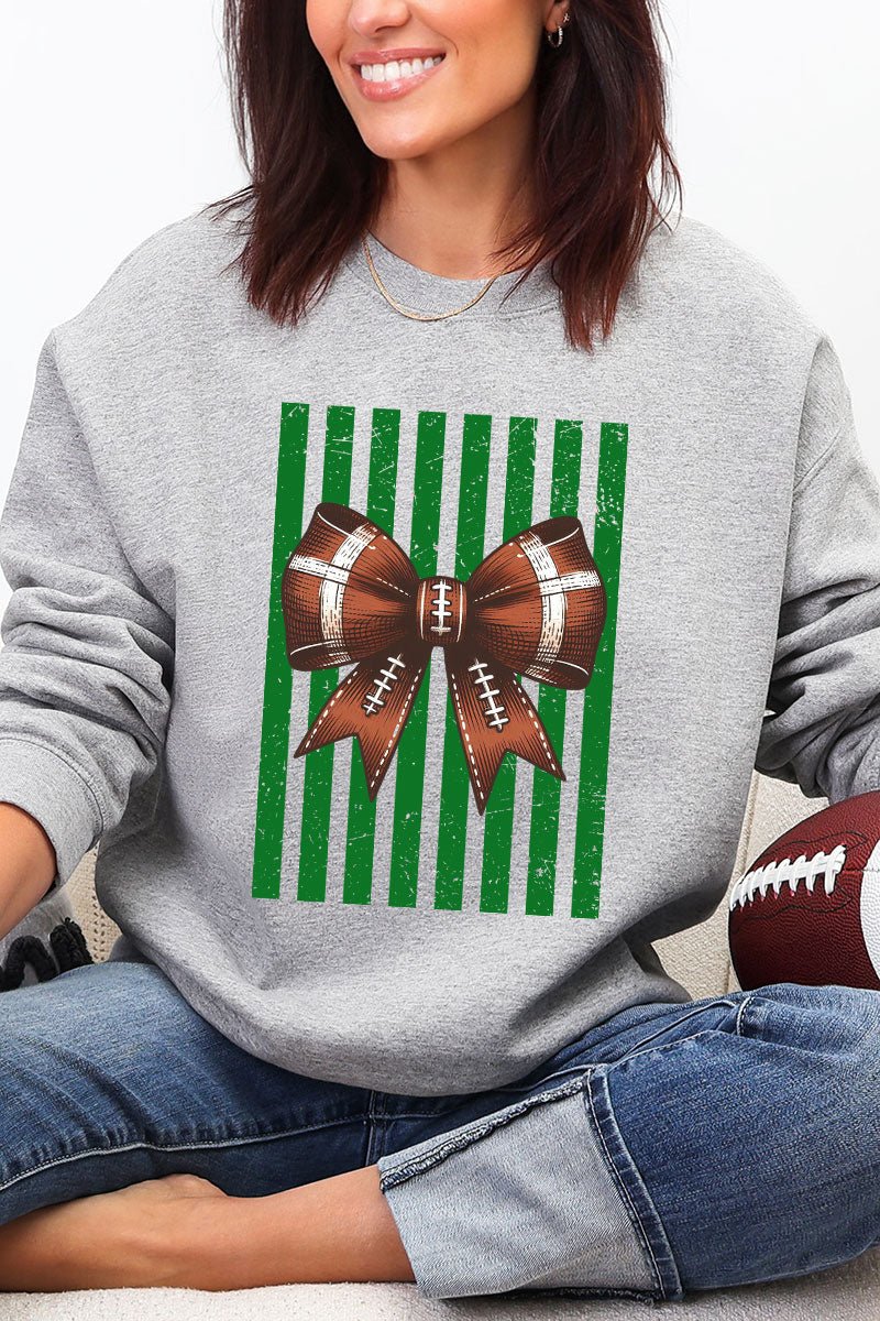 Green Varsity Bow Heavy Blend Crew Sweatshirt - Wholesale Accessory Market