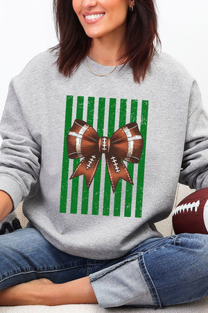 Green Varsity Bow Heavy Blend Crew Sweatshirt - Wholesale Accessory Market