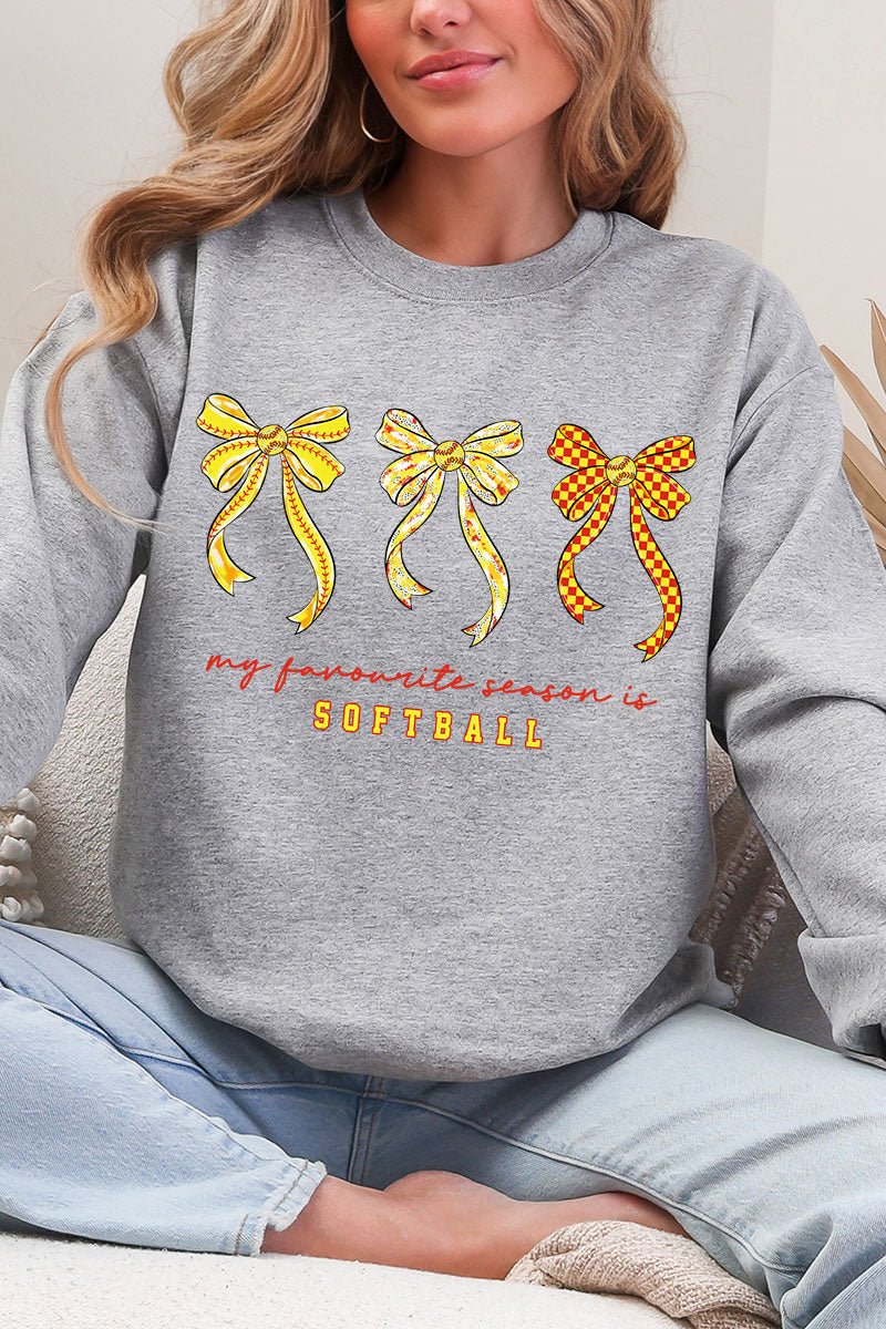 My Favorite Season Is Softball Heavy Blend Crew Sweatshirt - Wholesale Accessory Market