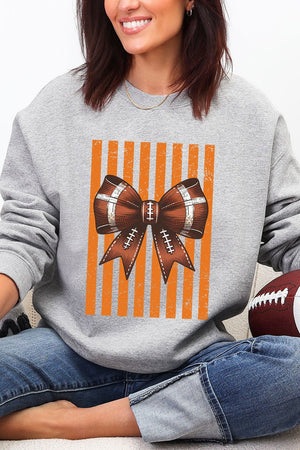 Orange Varsity Bow Heavy Blend Crew Sweatshirt - Wholesale Accessory Market