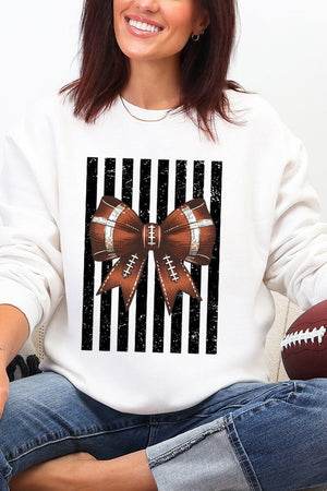 Black Varsity Bow Heavy Blend Crew Sweatshirt - Wholesale Accessory Market