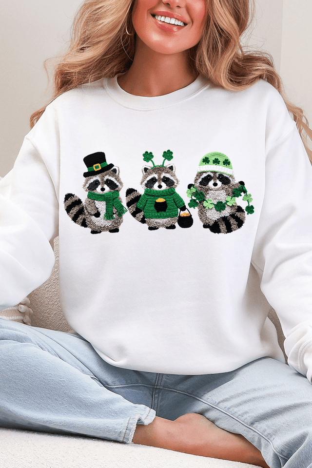 Faux Yarn Clover Crew Heavy Blend Crew Sweatshirt - Wholesale Accessory Market